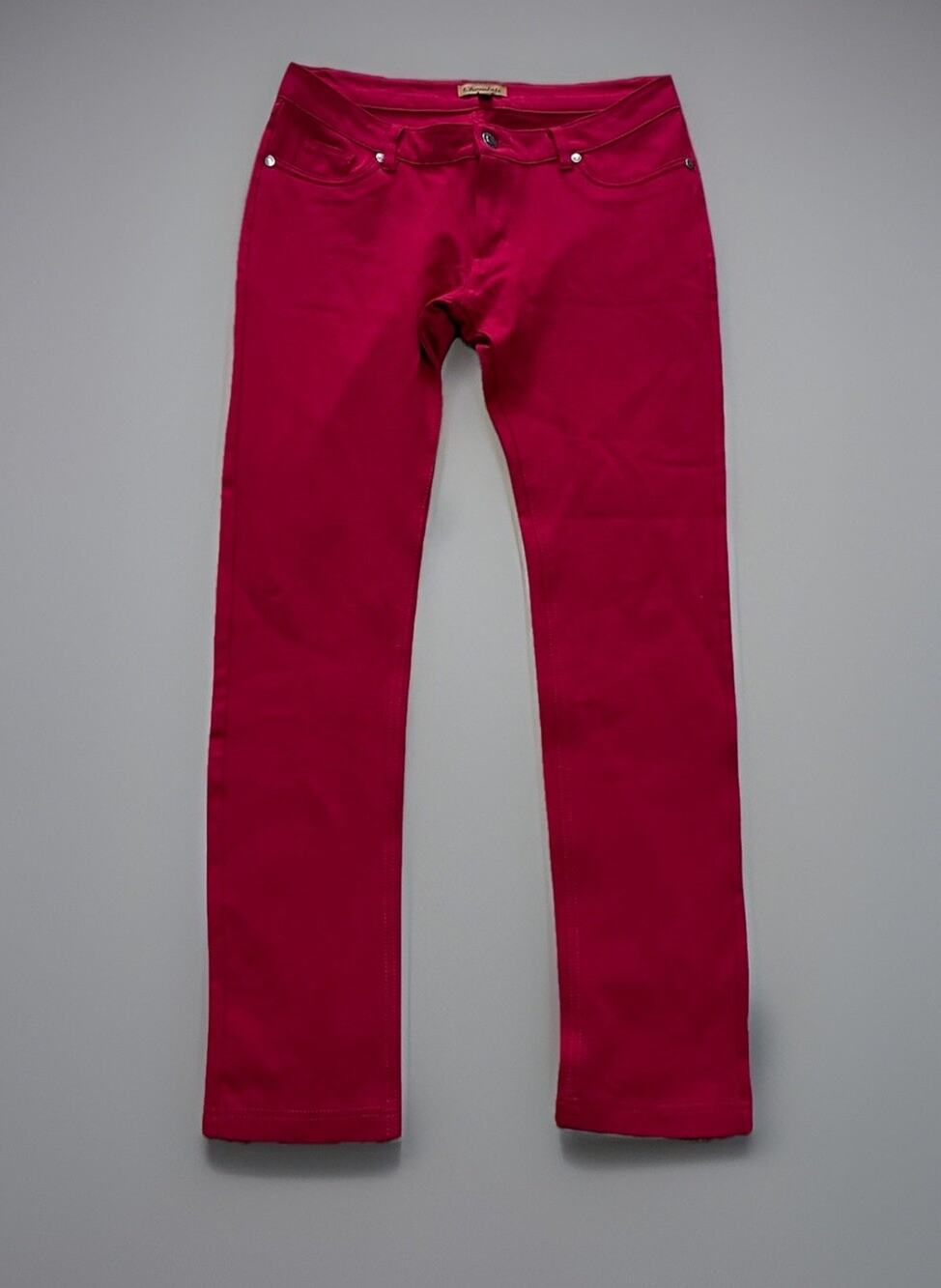 Chocolate Brand Women's Large Red Ponte Stretch Comfort Skinny Ankle Jeans